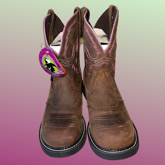 NEW JUSTIN GYPSY WOMEN'S WANETTE 8" BROWN EH WORK BOOTS - STEEL TOE Size 10B - Picture 4 of 8